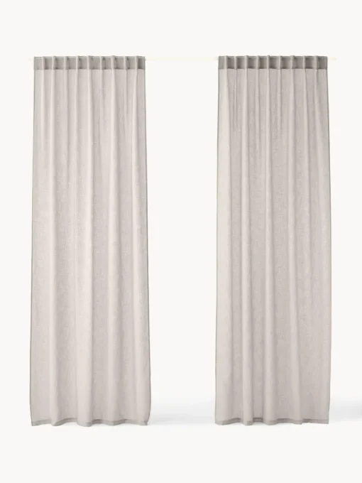 Westwing Collection Cortinas semitransparente con cinta de lazo Gardine Ibiza, 2 uds.