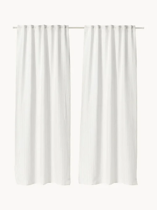Westwing Collection Cortinas semitransparente con cinta de lazo Birch, 2 uds.^ Cortinas Y Visillos|Mantas