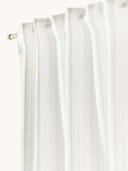 Westwing Collection Cortinas semitransparente con cinta de lazo Birch, 2 uds.^ Cortinas Y Visillos|Mantas