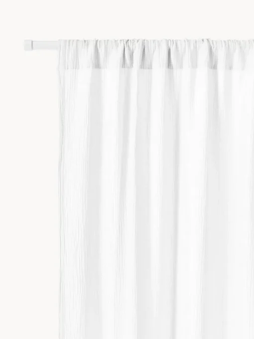 Westwing Collection Cortinas semitransparente de muselina con dobladillo Malvina, 2 uds.^ Cortinas Y Visillos|Mantas