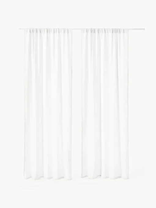 Westwing Collection Cortinas semitransparente de muselina con dobladillo Malvina, 2 uds.^ Cortinas Y Visillos|Mantas