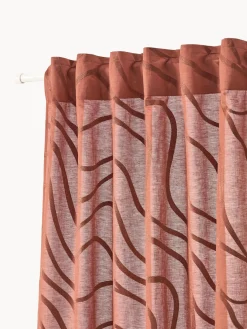 Westwing Collection Cortinas semitransparentes con lazos Lidia, 2 uds.