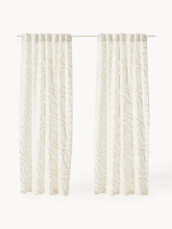 Westwing Collection Cortinas semitransparentes con lazos Lidia, 2 uds.^ Cortinas Y Visillos|Mantas