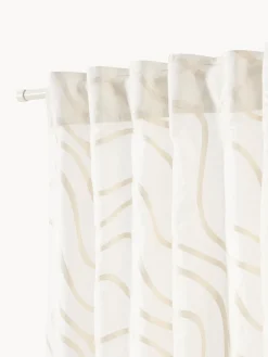 Westwing Collection Cortinas semitransparentes con lazos Lidia, 2 uds.^ Cortinas Y Visillos|Mantas