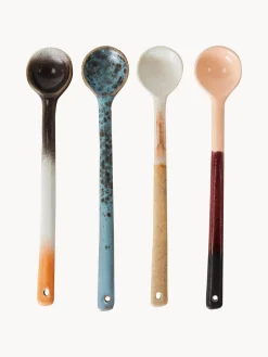 HKLIVING Cucharas artesanales con esmalte reactivo 70s^ Cubiertos Individuales|Juego De Cubiertos