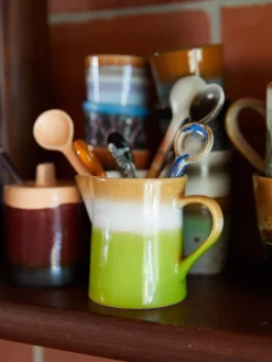 HKLIVING Cucharas artesanales con esmalte reactivo 70s^ Cubiertos Individuales|Juego De Cubiertos