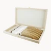 André Verdier / Laguiole Cuchillos de mesa artesanales satinados Le Thiers Elegance, 6 uds.