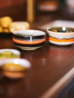 HKLIVING Cuencos artesanales de gres 70's, 4 uds.