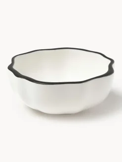 Westwing Collection Cuencos de porcelana con volantes Bia, 4 uds.^ Cuencos Aperitivos|Vajillas Completas