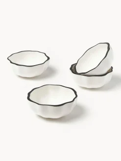 Westwing Collection Cuencos de porcelana con volantes Bia, 4 uds.^ Cuencos Aperitivos|Vajillas Completas