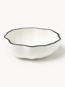 Westwing Collection Cuencos de porcelana con volantes Bia, 4 uds.^ Boles Y Tazones|Vajillas Completas