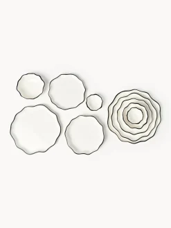 Westwing Collection Cuencos de porcelana con volantes Bia, 4 uds.^ Boles Y Tazones|Vajillas Completas