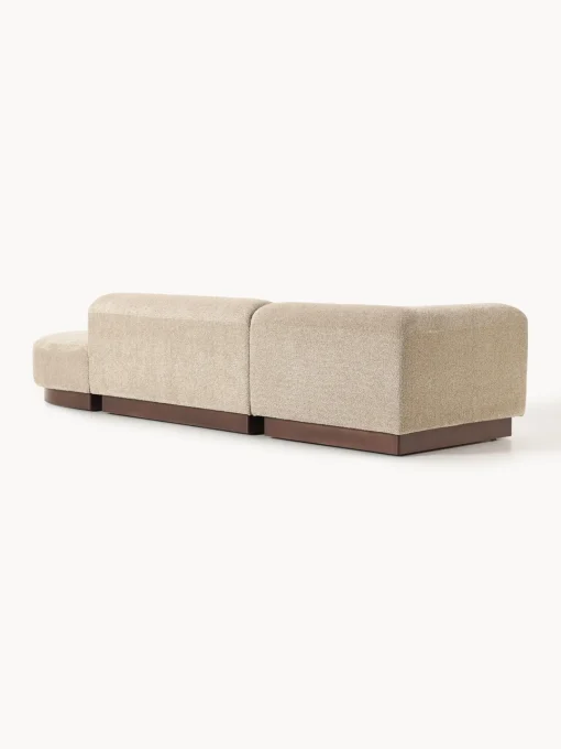 Westwing Collection Diván modular de borreguillo bouclé con reposapiés Natalie