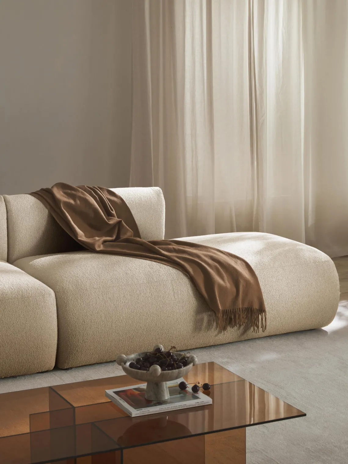 Westwing Collection Diván modular en tejido bouclé Sofia^ Sofás