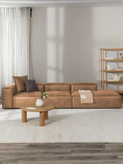 Westwing Collection Diván modular grande de cuero reciclado Lennon