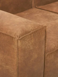 Westwing Collection Diván modular grande de cuero reciclado Lennon