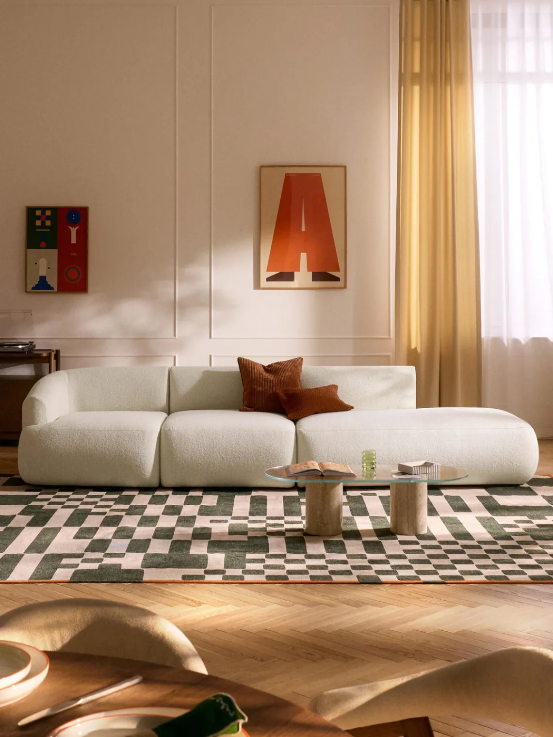 Westwing Collection Diván modular grande en tejido bouclé Sofia^ Sofás