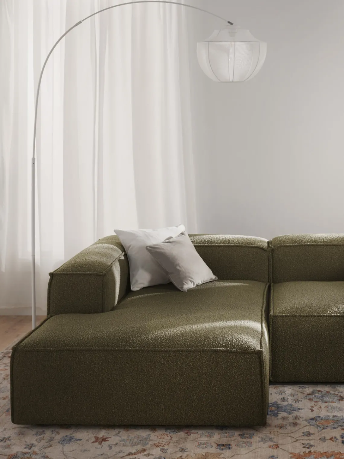 Westwing Collection Diván rinconero modular en tejido bouclé Lennon^ Sofás