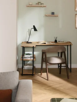 Westwing Collection Escritorio esquinero de madera de fresno Renee