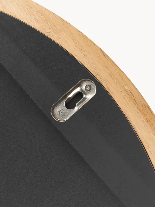 Westwing Collection Espejo de pared redondo con marco de madera de roble Avery