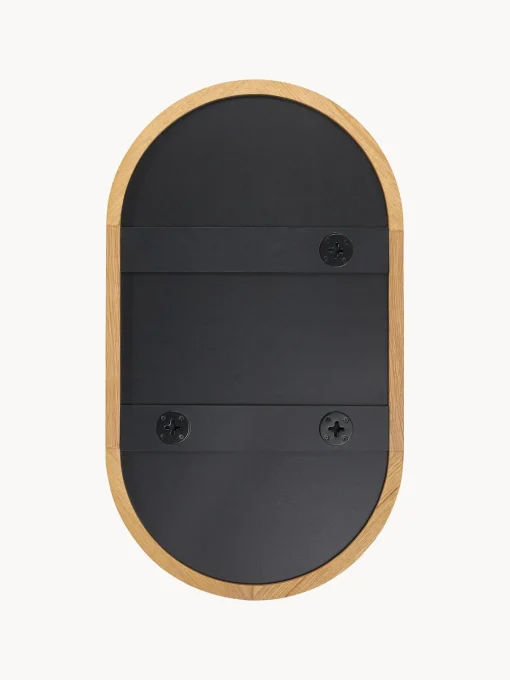 Westwing Collection Espejo ovalado de pared con marco de roble Avery