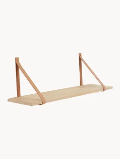 House Nordic Estante de pared con correas de cuero Forno
