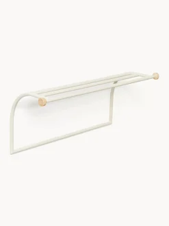 Westwing Collection Estante de pared con gancho de travertino Disa