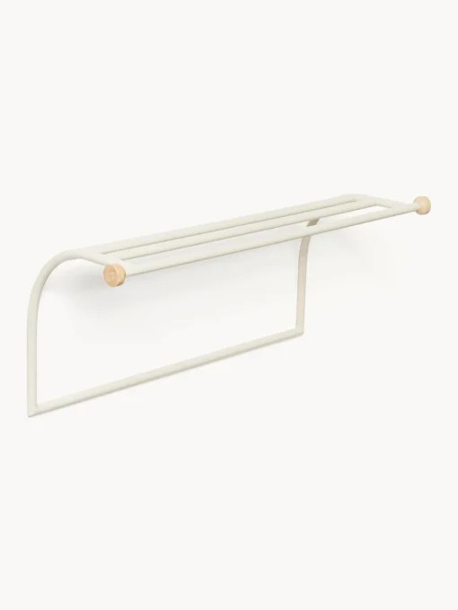 Westwing Collection Estante de pared con gancho de travertino Disa