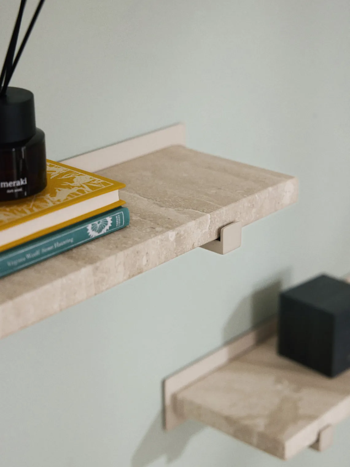 Westwing Collection Estante de pared pequeño de mármol Ally, 40 cm^ Estanterías De Pared