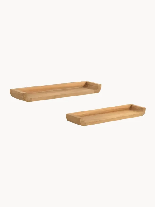 Estantes de pared de madera de teca Shamel, 2 uds.^ Estanterías De Pared