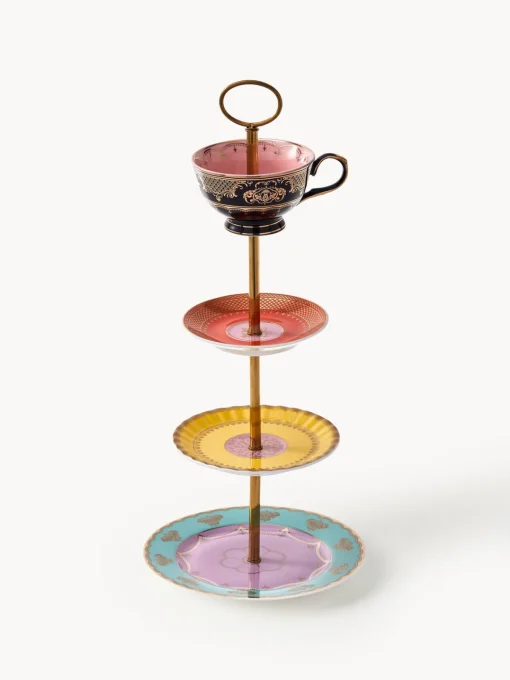 POLSPOTTEN Fuente 3 pisos de porcelana artesanal Grandpa