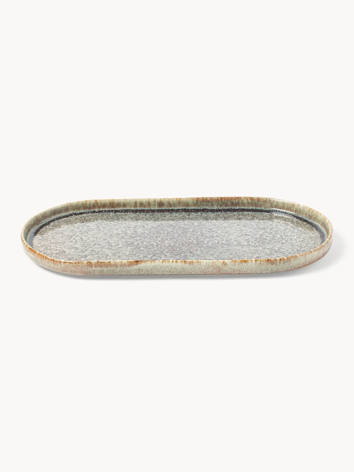 Westwing Collection Fuente artesanal con esmalte reactivo Danza