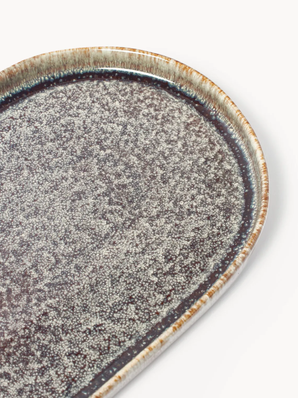 Westwing Collection Fuente artesanal con esmalte reactivo Danza