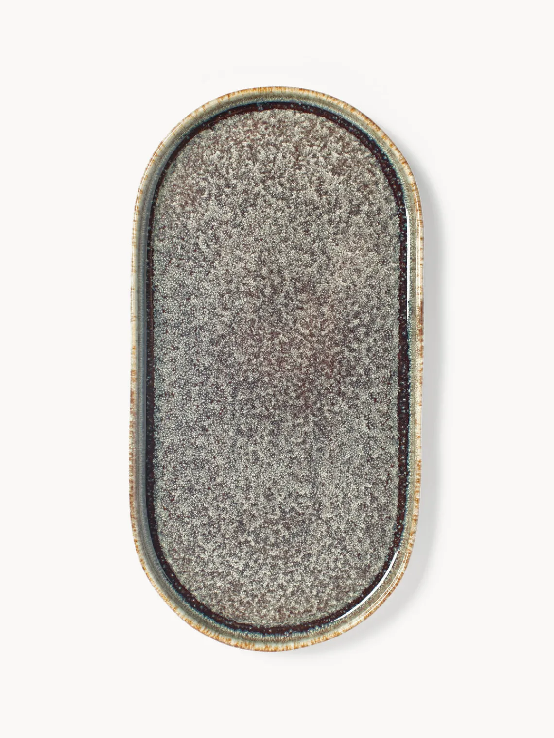 Westwing Collection Fuente artesanal con esmalte reactivo Danza