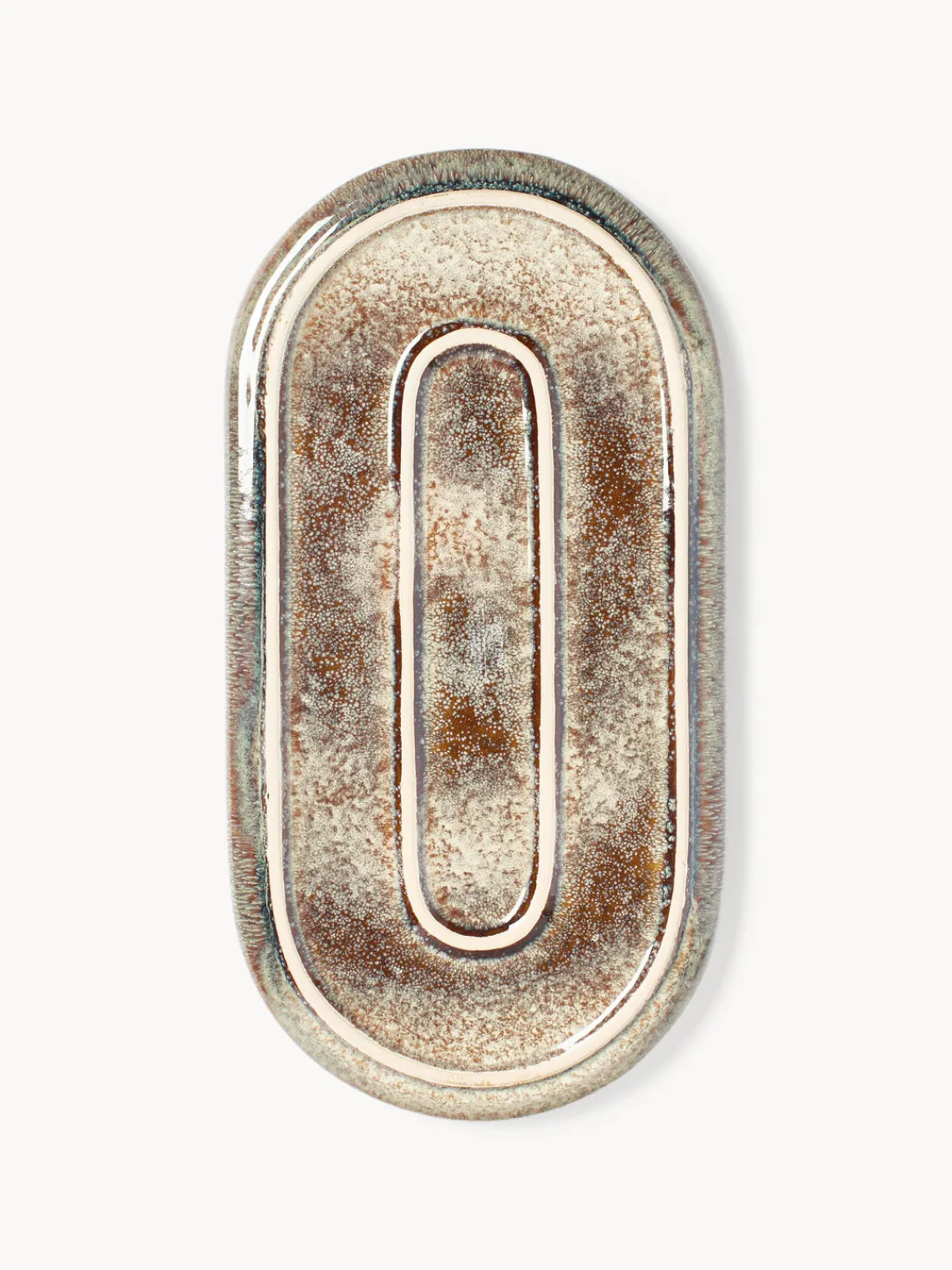 Westwing Collection Fuente artesanal con esmalte reactivo Danza