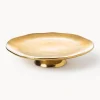Bitossi Home Fuente para postre de porcelana con borde irregular dorado Edge^ Tarteras|Vajillas Completas