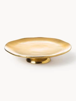 Bitossi Home Fuente para postre de porcelana con borde irregular dorado Edge^ Tarteras|Vajillas Completas