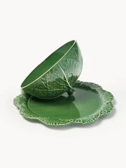 BORDALLO PINHEIRO Fuente pintada a mano con tapa Cabbage^ Cuencos Y Platos De Servir|Vajillas Completas