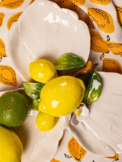 Les Ottomans Fuente pintada a mano Lemon^ Vajillas Completas|Menaje De Mesa