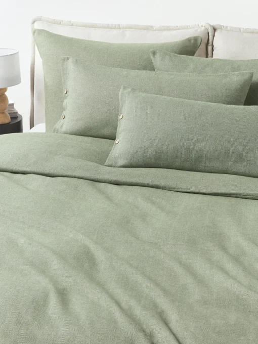 Westwing Collection Funda de almohada de franela con punto espiga Wanda