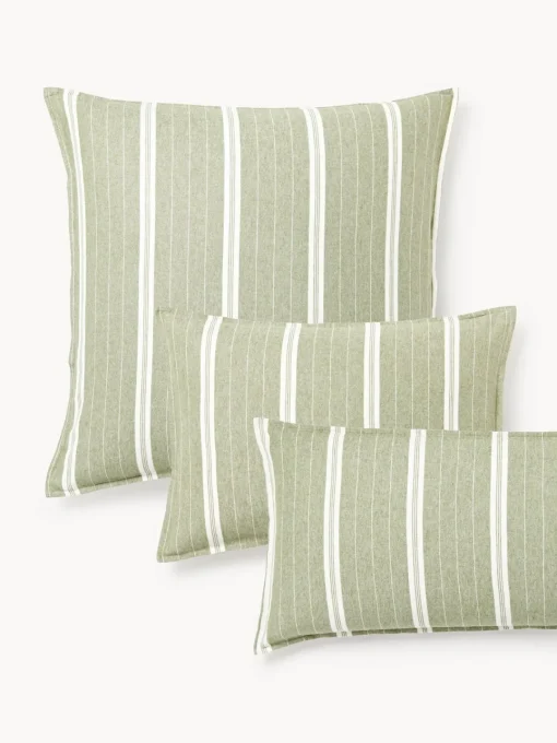 Westwing Collection Funda de almohada de franela a rayas Belinda^ Mantas|Fundas De Almohadas