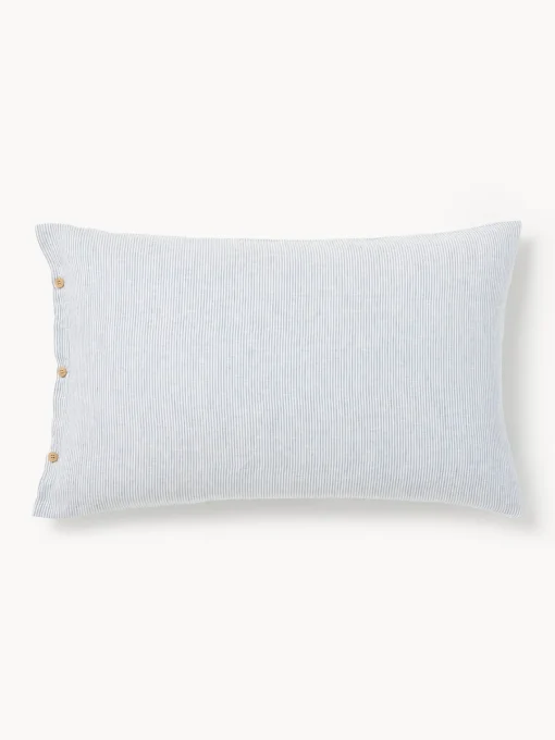 Westwing Collection Funda de almohada de lino lavado con rayas finas Rinna^ Mantas|Fundas De Almohadas