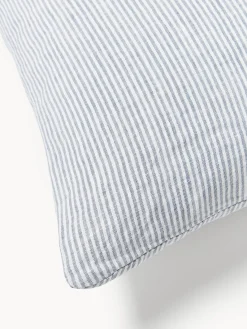 Westwing Collection Funda de almohada de lino lavado con rayas finas Rinna^ Mantas|Fundas De Almohadas