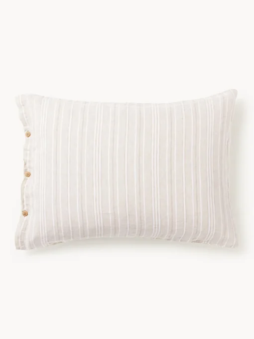 Westwing Collection Funda de almohada de lino lavado con rayas Telma^ Mantas|Fundas De Almohadas