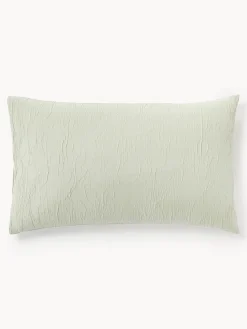 Westwing Collection Funda de almohada de percal de algodón lavado Leonora