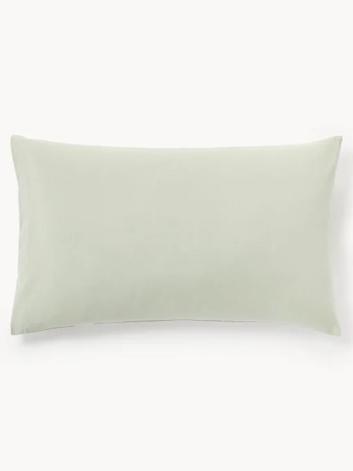 Westwing Collection Funda de almohada de percal de algodón lavado Leonora