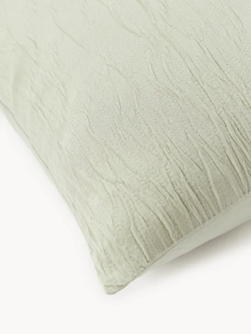 Westwing Collection Funda de almohada de percal de algodón lavado Leonora