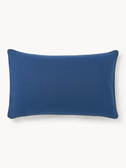 Westwing Collection Funda de almohada de percal a cuadros con ribete Scarlet