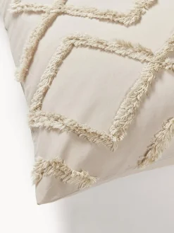 Westwing Collection Funda de almohada de percal con mechones Faith