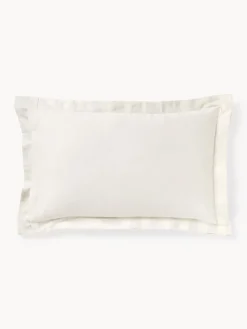 Westwing Collection Funda de almohada de satén a rayas con dobladillo Brendan
